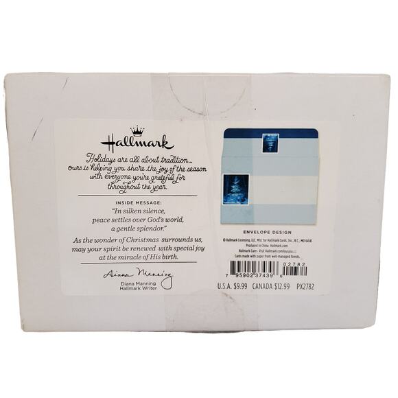 Vintage Hallmark Christmas Cards Blue Christmas Tree Sparkles Diana Manning - Picture 10 of 11